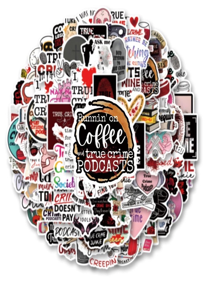 YEESACG 128pcs True Crime Aesthetic Sticker, Cute Cartoon Vinyl Waterproof Stickers for Water Bottle,Skateboard,Laptop,Phone,Journaling,Scrapbooking Decals for Party Supply Decor - Image 4